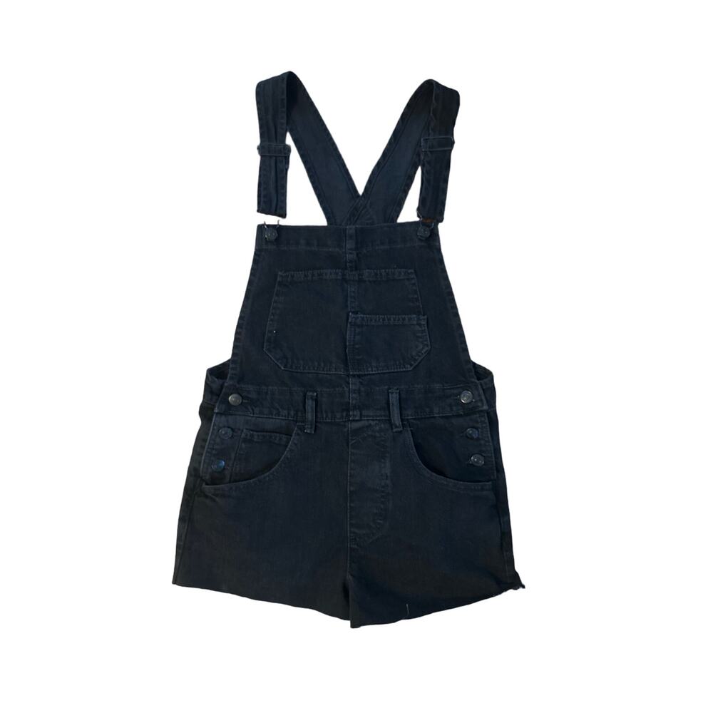 Women XS We The Free People Mineral Black Ziggy Denim Overalls Shortalls Jean